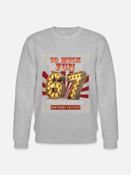 67th birthday 67 years Vintage-Retro Fun-Birthday - Stanley/Stella CHANGER Unisex Organic Sweatshirt - heather grey