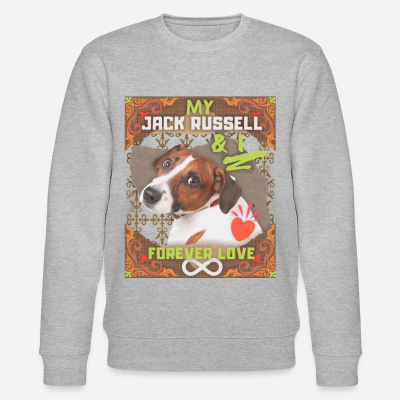 Jack-Russell-Terrier, Spruch - Stanley/Stella Unisex Bio-Sweatshirt CHANGER  - Grau meliert