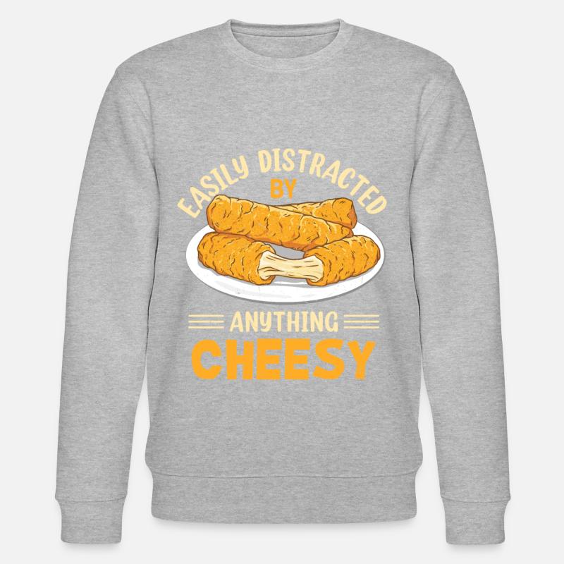 Mozzarella Sticks Cheese - Stanley/Stella CHANGER Unisex Organic Sweatshirt - heather grey