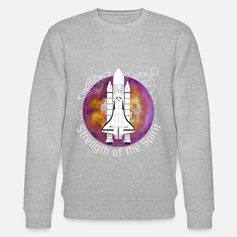 Raumfahrt, Spaceshuttle, Planeten - Stanley/Stella Unisex Bio-Sweatshirt CHANGER  - Grau meliert