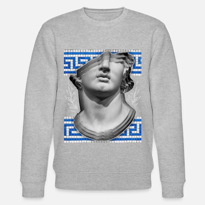 Griechenland, antike Skulptur, Mäandermuster - Stanley/Stella Unisex Bio-Sweatshirt CHANGER  - Grau meliert