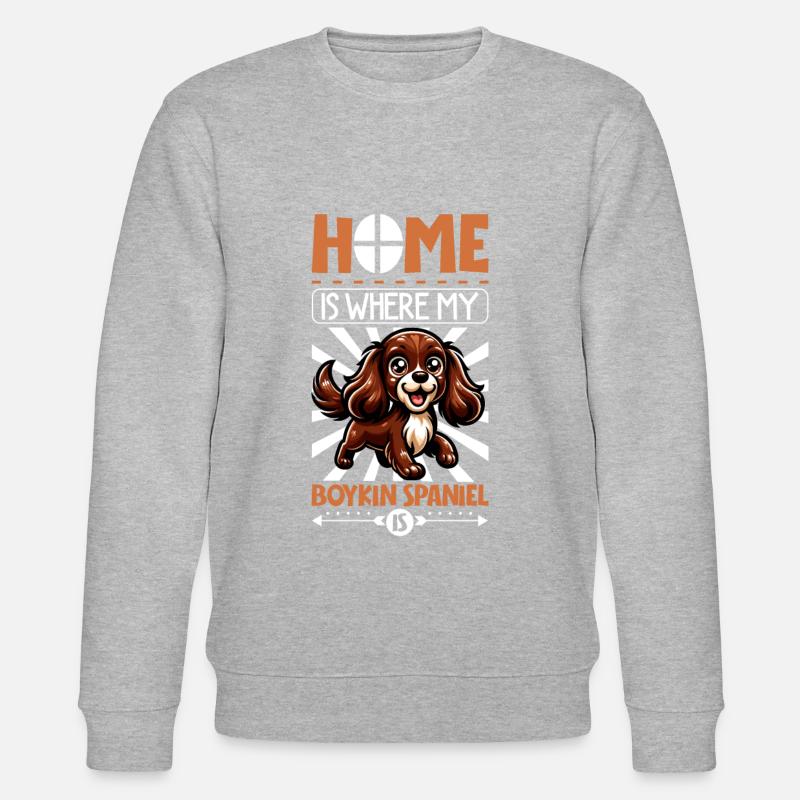 Zuhause - Boykin Spaniel - Stanley/Stella Unisex Bio-Sweatshirt CHANGER - Grau meliert