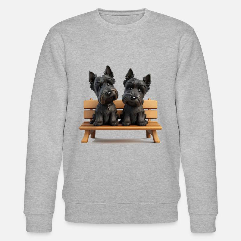 Scottish Terrier Geschenk - Stanley/Stella Unisex Bio-Sweatshirt CHANGER  - Grau meliert
