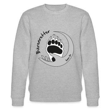 Bärenretter Logo noir et blanc rond - Sweat bio CHANGER Stanley/Stella Unisexe - gris chiné - Devant - Nik (191cm) & Marisol (170cm)