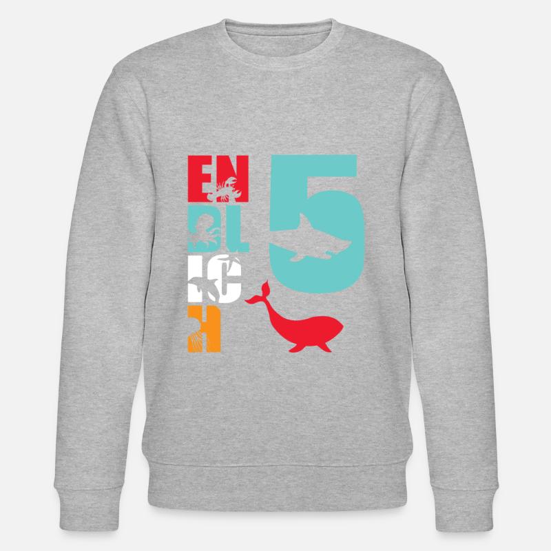 Endlich 5 Hai Fisch - Stanley/Stella Unisex Bio-Sweatshirt CHANGER  - Grau meliert