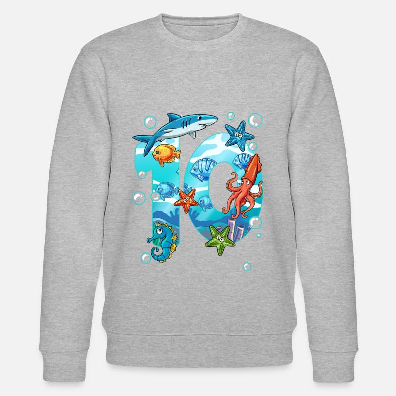 10e anniversaire créatures marines - Sweat bio CHANGER Stanley/Stella Unisexe - gris chiné