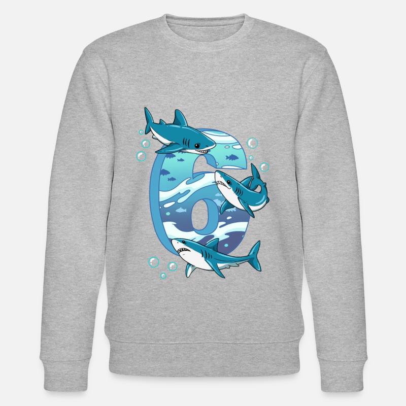 Requin du 6e anniversaire - Sweat bio CHANGER Stanley/Stella Unisexe - gris chiné