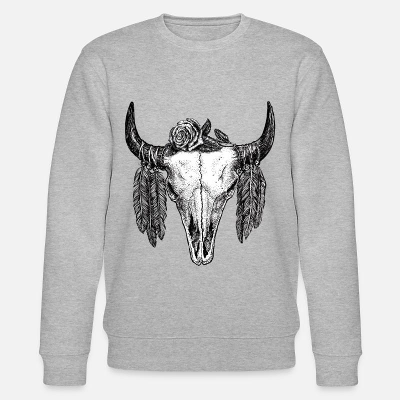 Skull Tattoo II - Stanley/Stella Unisex Bio-Sweatshirt CHANGER  - Grau meliert