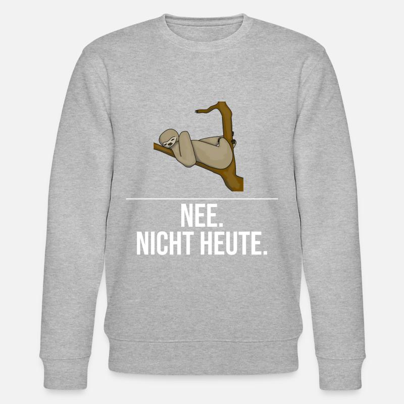 Faultier - Nee nicht heute - Stanley/Stella Unisex Bio-Sweatshirt CHANGER  - Grau meliert