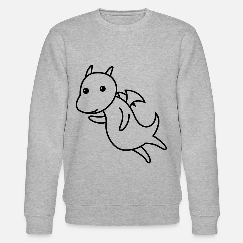 Drache Comic Tier - Stanley/Stella Unisex Bio-Sweatshirt CHANGER  - Grau meliert