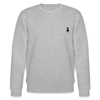 Cat black - Stanley/Stella CHANGER Unisex Organic Sweatshirt - heather grey - Front - Nik (191cm) & Marisol (170cm)