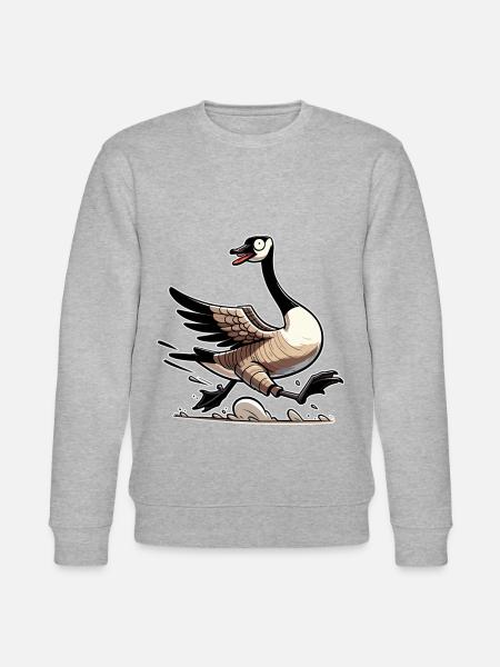 Funny Canadian Goose Meme - Stanley/Stella CHANGER Unisex Organic Sweatshirt - heather grey
