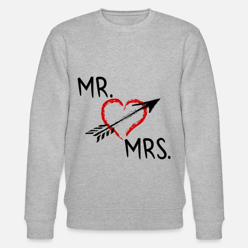 mr_mrs_heart - Stanley/Stella Unisex Bio-Sweatshirt CHANGER  - Grau meliert