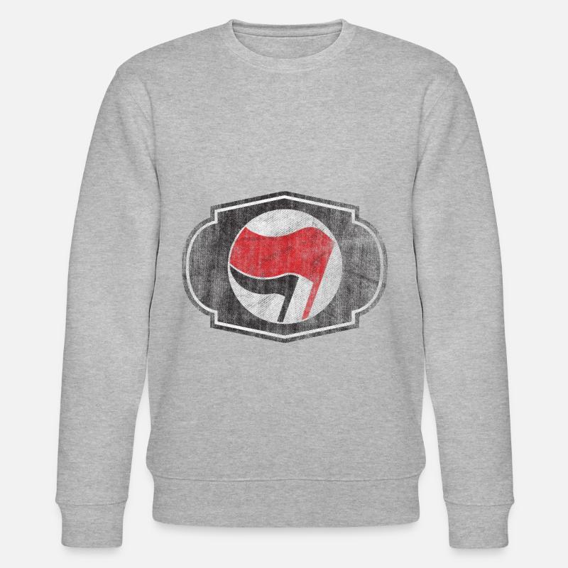ANTIFA FLAG FLAG - Stanley/Stella CHANGER Unisex Organic Sweatshirt - heather grey