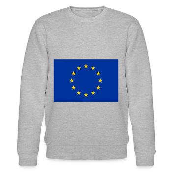 Drapeau Européen - Sweat bio CHANGER Stanley/Stella Unisexe - gris chiné - Devant - Nik (191cm) & Marisol (170cm)