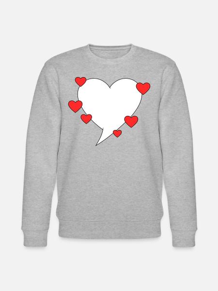Speech bubble with hearts - Stanley/Stella CHANGER Unisex Organic Sweatshirt - heather grey