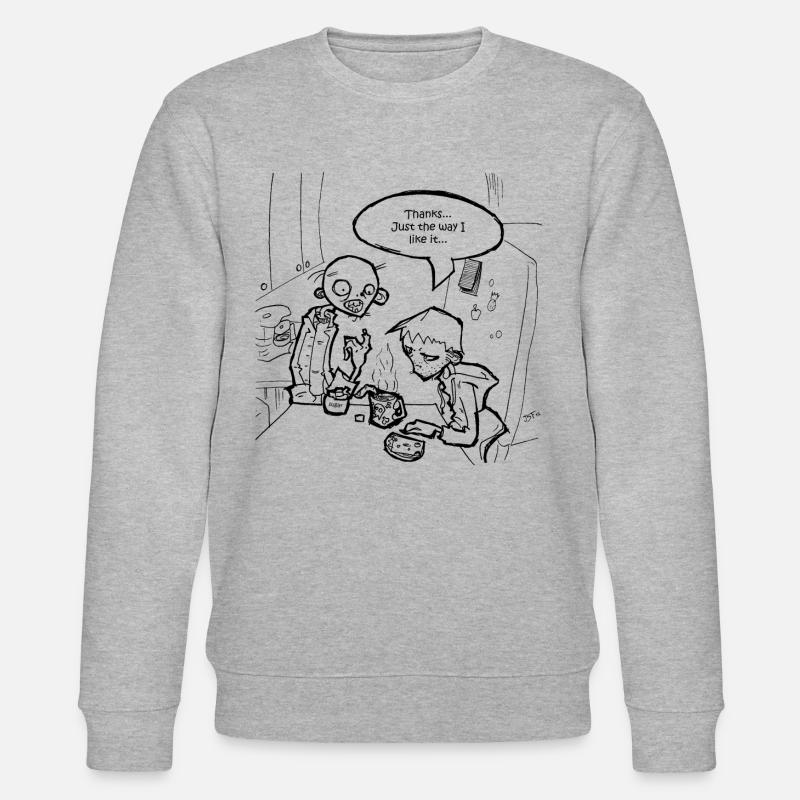 Necromania; Frühstück wird serviert - Stanley/Stella Unisex Bio-Sweatshirt CHANGER  - Grau meliert