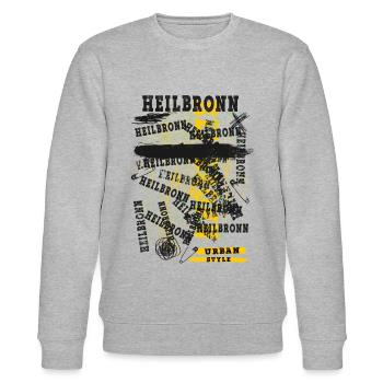 Heilbronn Deutschland Stadt Skyline Heimat Liebe - Stanley/Stella Unisex Bio-Sweatshirt CHANGER  - Grau meliert - Vorne - Nik (191cm) & Marisol (170cm)