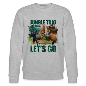 Das Dschungelbuch Jungle Trio Auf Geht's - Stanley/Stella Unisex Bio-Sweatshirt CHANGER  - Grau meliert - Vorne - Nik (191cm) & Marisol (170cm)