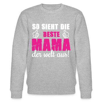 so sieht die beste mama der welt aus - Stanley/Stella Unisex Bio-Sweatshirt CHANGER  - Grau meliert - Vorne - Nik (191cm) & Marisol (170cm)