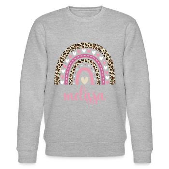 Melissa Regenbogen Name Geburtstag Melissa - Stanley/Stella Unisex Bio-Sweatshirt CHANGER  - Grau meliert - Vorne - Nik (191cm) & Marisol (170cm)