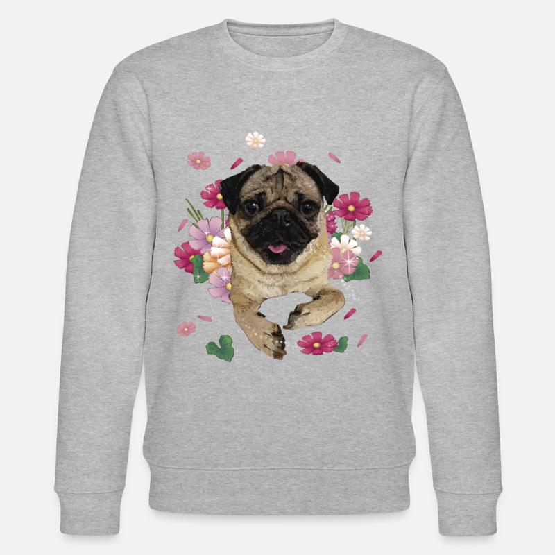 Mops - Stanley/Stella Unisex Bio-Sweatshirt CHANGER  - Grau meliert