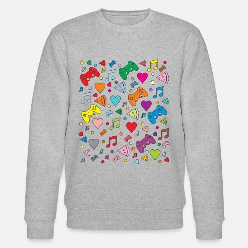 Game Pattern - Stanley/Stella CHANGER Unisex Organic Sweatshirt - heather grey