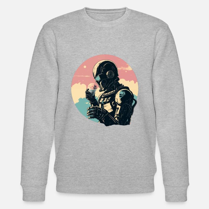 Roboter mit Eis - Stanley/Stella Unisex Bio-Sweatshirt CHANGER  - Grau meliert