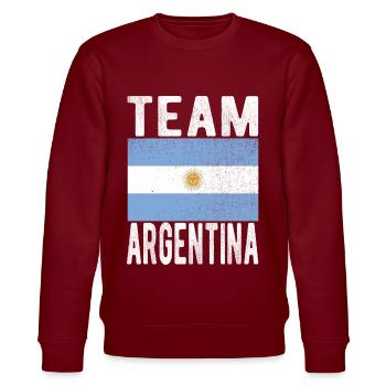 Drapeau de l’ARGENTINE - Sweat bio CHANGER Stanley/Stella Unisexe - bordeaux - Devant - Nik (191cm) & Marisol (170cm)