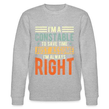 Polizist - Stanley/Stella Unisex Bio-Sweatshirt CHANGER  - Grau meliert - Vorne - Nik (191cm) & Marisol (170cm)