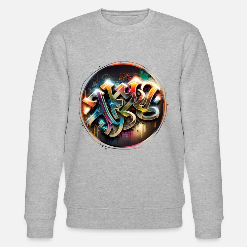 "Light" Graffiti Theme 1 - Stanley/Stella Unisex Bio-Sweatshirt CHANGER  - Grau meliert