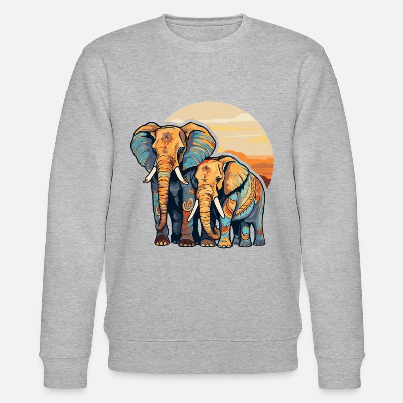 Maman éléphant et enfant - Sweat bio CHANGER Stanley/Stella Unisexe - undefined
