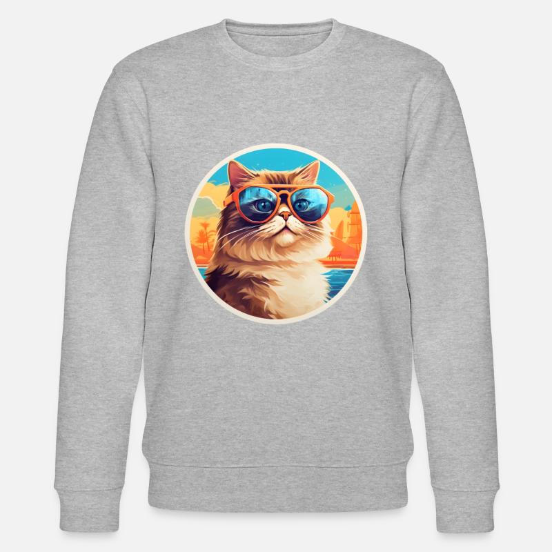 Cat with sunglasses - Stanley/Stella CHANGER Unisex Organic Sweatshirt - undefined