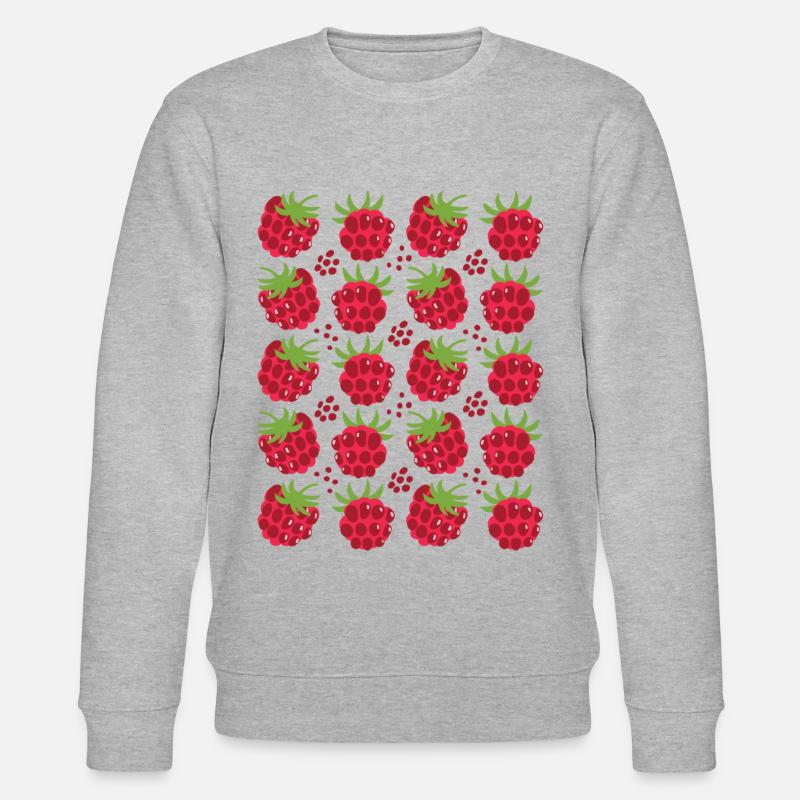 Raspberry Berries Fruit Pattern - Stanley/Stella CHANGER Unisex Organic Sweatshirt - undefined