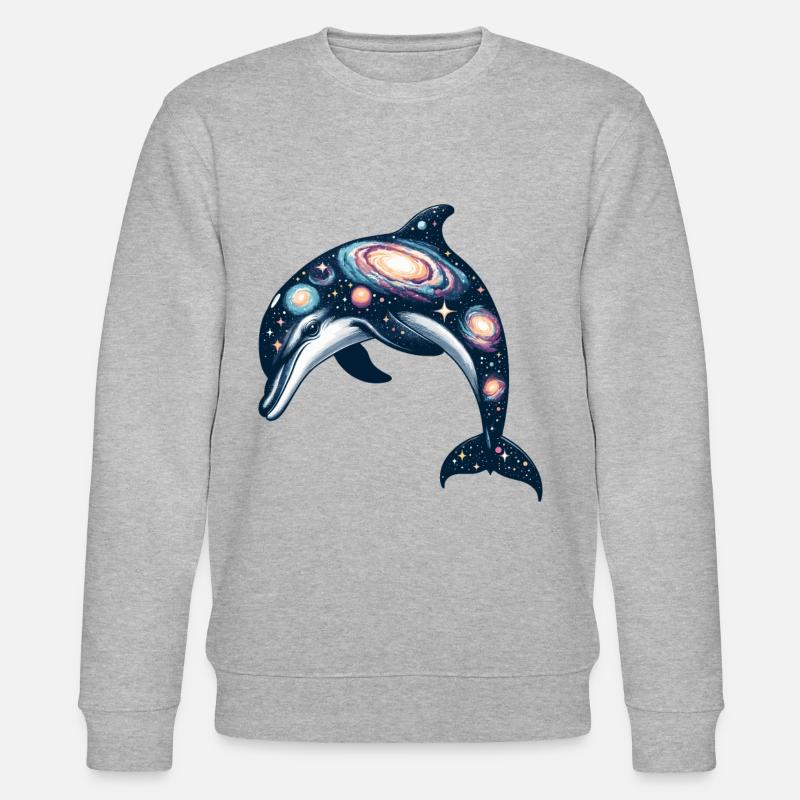 Dolphin Space Galaxy Universe - Stanley/Stella CHANGER Unisex Organic Sweatshirt - undefined