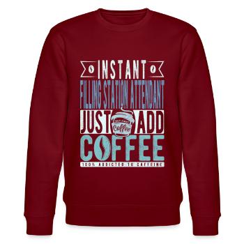 Instant-Tankwart einfach Kaffee hinzufügen - Stanley/Stella Unisex Bio-Sweatshirt CHANGER  - Burgunderrot - Vorne - Nik (191cm) & Marisol (170cm)