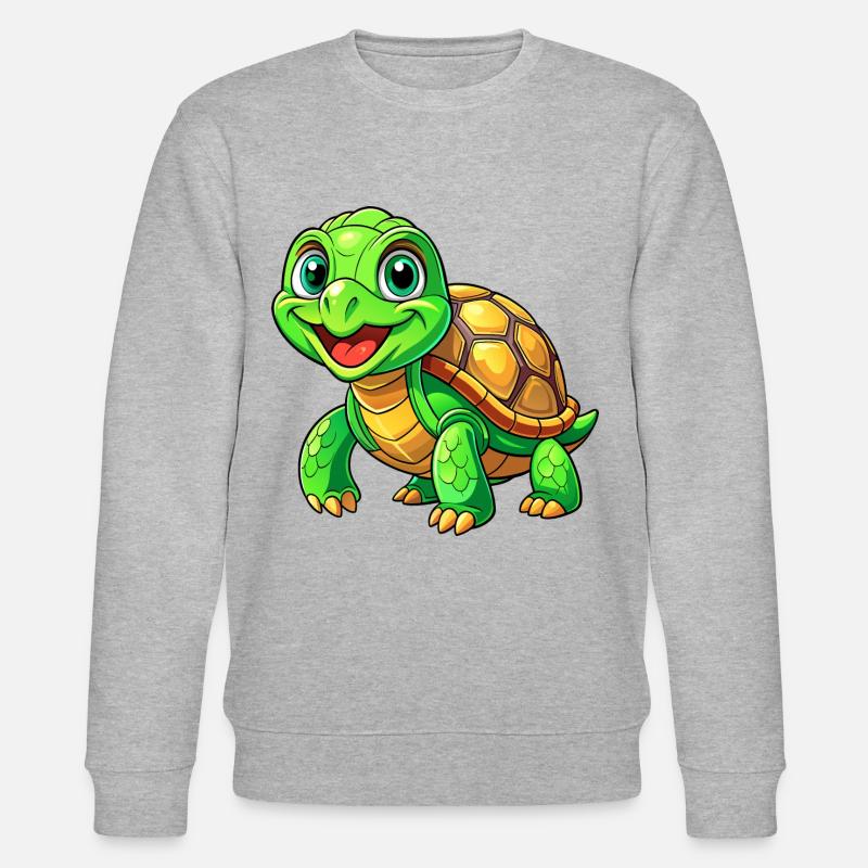 Mega süße Schildkröte - Stanley/Stella Unisex Bio-Sweatshirt CHANGER  - Grau meliert