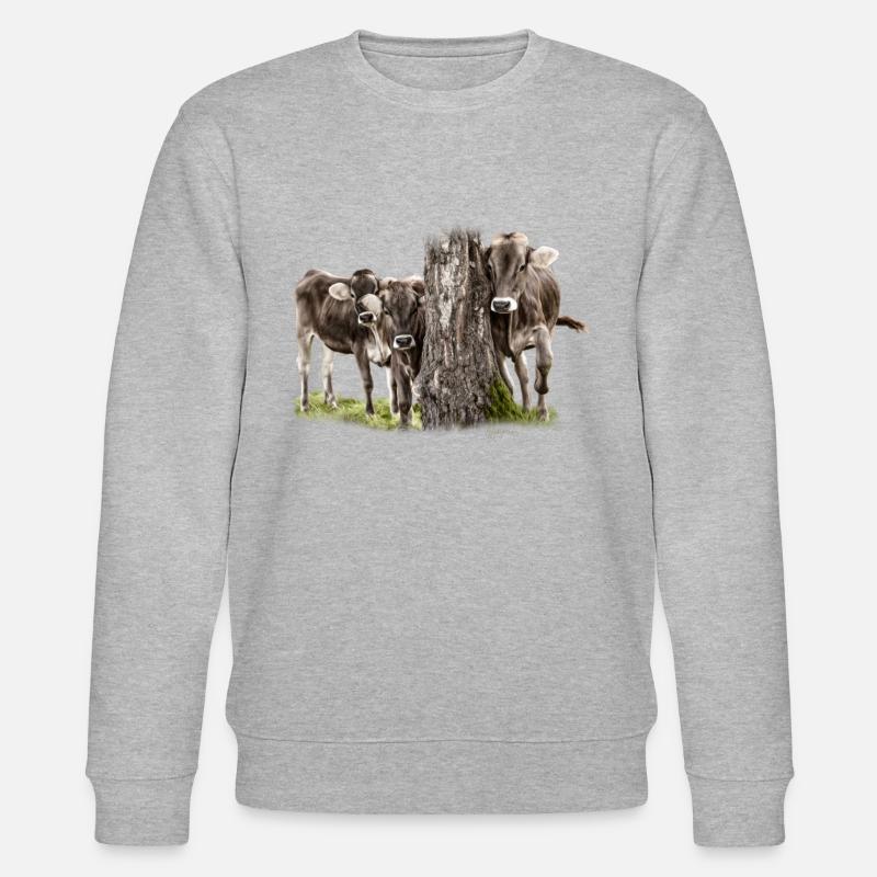 Drei Bandidos Kälber - Stanley/Stella Unisex Bio-Sweatshirt CHANGER  - Grau meliert