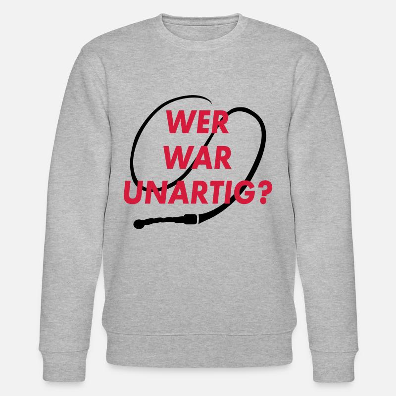 Wer war unartig? Peitsche - Stanley/Stella Unisex Bio-Sweatshirt CHANGER  - Grau meliert