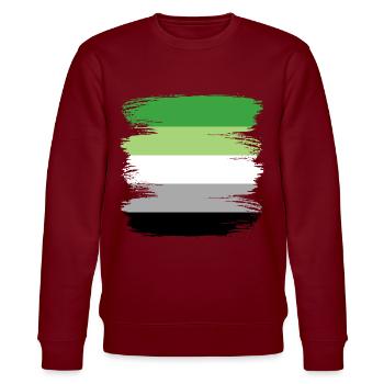 Aromantic Aromantik Un drapeau romantique romantique - Sweat bio CHANGER Stanley/Stella Unisexe - bordeaux - Devant - Nik (191cm) & Marisol (170cm)