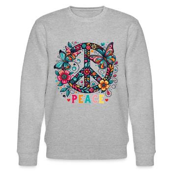 Peace Pulse - Stanley/Stella CHANGER Unisex Organic Sweatshirt - heather grey - Front - Nik (191cm) & Marisol (170cm)