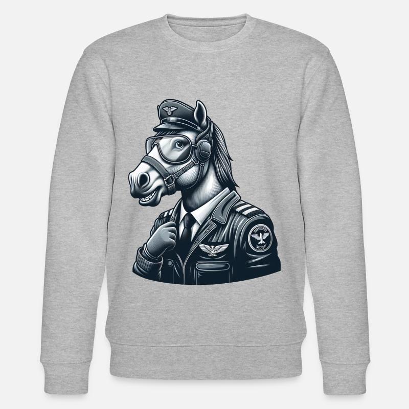 Cute Horse Pilot - Stanley/Stella Unisex Bio-Sweatshirt CHANGER  - Grau meliert