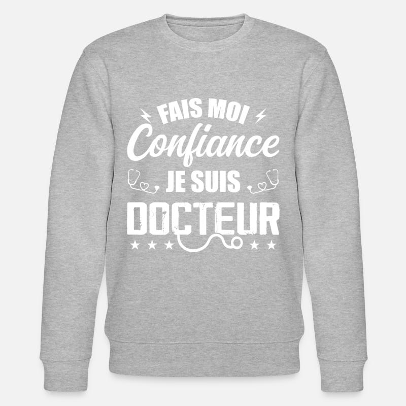 Glaub mir, ich bin Arzt - Stanley/Stella Unisex Bio-Sweatshirt CHANGER  - Grau meliert