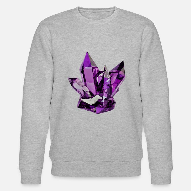 Lila Geode - Stanley/Stella Unisex Bio-Sweatshirt CHANGER  - Grau meliert