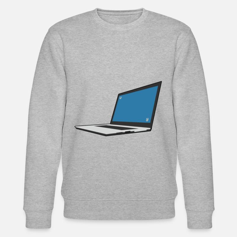 Laptop Computer Tastatur PC Notebook Geschenk Idee - Stanley/Stella Unisex Bio-Sweatshirt CHANGER  - Grau meliert
