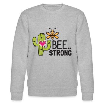 Bee Strong Lovely Cactus - Sweat bio CHANGER Stanley/Stella Unisexe - gris chiné - Devant - Nik (191cm) & Marisol (170cm)