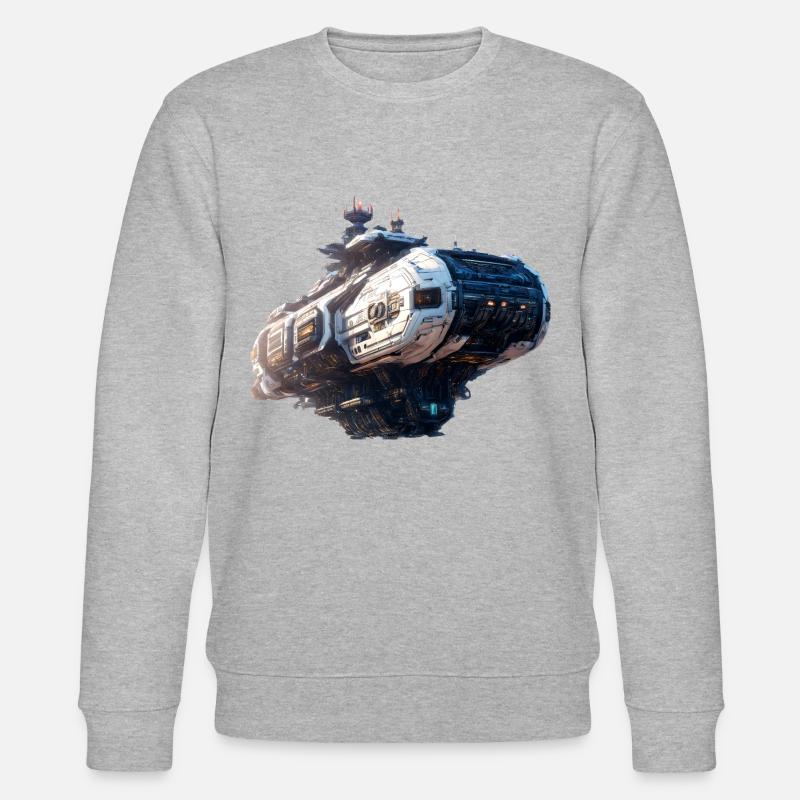 Cyberpunk-Raumschiff - Stanley/Stella Unisex Bio-Sweatshirt CHANGER  - Grau meliert