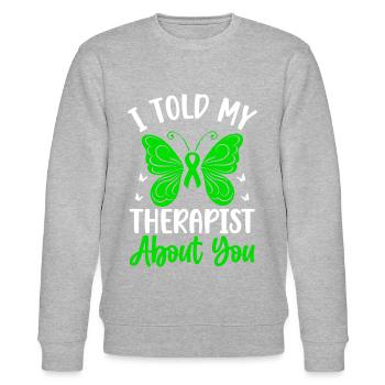 Therapy to sensitize to mental health - Stanley/Stella CHANGER Unisex Organic Sweatshirt - heather grey - Front - Nik (191cm) & Marisol (170cm)