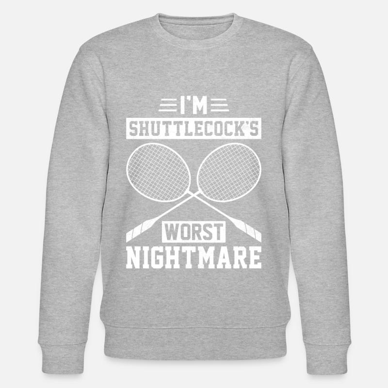Lustiger Badmintonspieler - Stanley/Stella Unisex Bio-Sweatshirt CHANGER  - Grau meliert