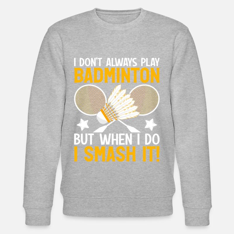 Lustiger Badmintonspieler - Stanley/Stella Unisex Bio-Sweatshirt CHANGER  - Grau meliert